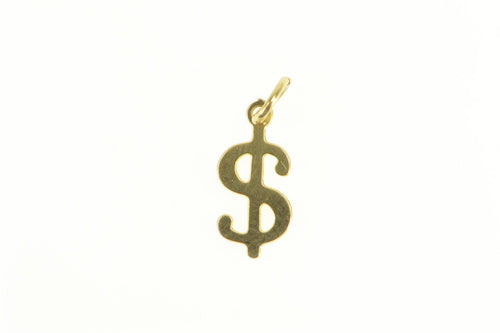 14K Mini $ Money Dollar Sign Cash Symbol Charm/Pendant Yellow Gold