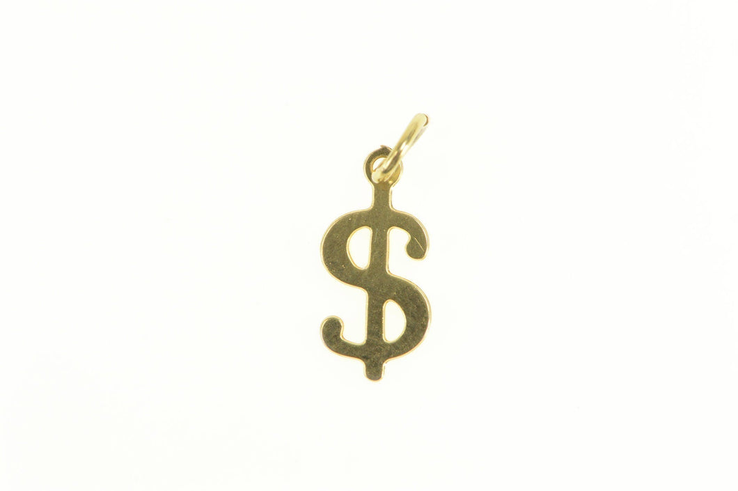 14K Mini $ Money Dollar Sign Cash Symbol Charm/Pendant Yellow Gold