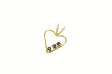 Load image into Gallery viewer, 14K Sapphire Inset Heart Love Symbol Charm/Pendant Yellow Gold