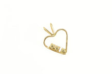 Load image into Gallery viewer, 14K Sapphire Inset Heart Love Symbol Charm/Pendant Yellow Gold