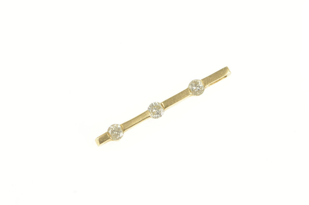 10K Tiered Diamond Inset Bar Drop Statement Pendant Yellow Gold