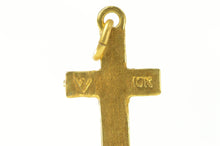 Load image into Gallery viewer, 10K Black Hills Leaf Cross Christian Symbol Charm/Pendant Yellow Gold
