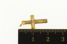 Load image into Gallery viewer, 10K Black Hills Leaf Cross Christian Symbol Charm/Pendant Yellow Gold