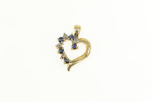 Load image into Gallery viewer, 10K Sapphire Diamond Accent Wavy Heart Pendant Yellow Gold
