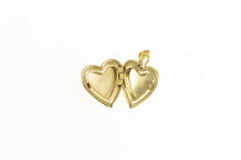 Load image into Gallery viewer, 14K Diamond Cut Etched Floral Heart Locket Charm/Pendant Yellow Gold
