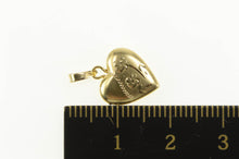 Load image into Gallery viewer, 14K Diamond Cut Etched Floral Heart Locket Charm/Pendant Yellow Gold