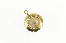Load image into Gallery viewer, 14K Retro Pearl Scalloped Flower Statement Pendant Yellow Gold