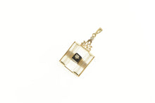 Load image into Gallery viewer, 14K Art Deco Camphor Glass Black Onyx Diamond Pendant Yellow Gold