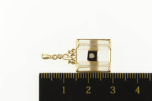 Load image into Gallery viewer, 14K Art Deco Camphor Glass Black Onyx Diamond Pendant Yellow Gold