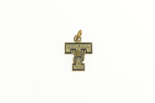 10K T Enamel Georgia Tech Enamel Yellow Jackets Charm/Pendant Yellow Gold