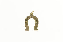 Load image into Gallery viewer, 14K Horse Shoe Good Luck Retro Lucky Mini Charm/Pendant Yellow Gold
