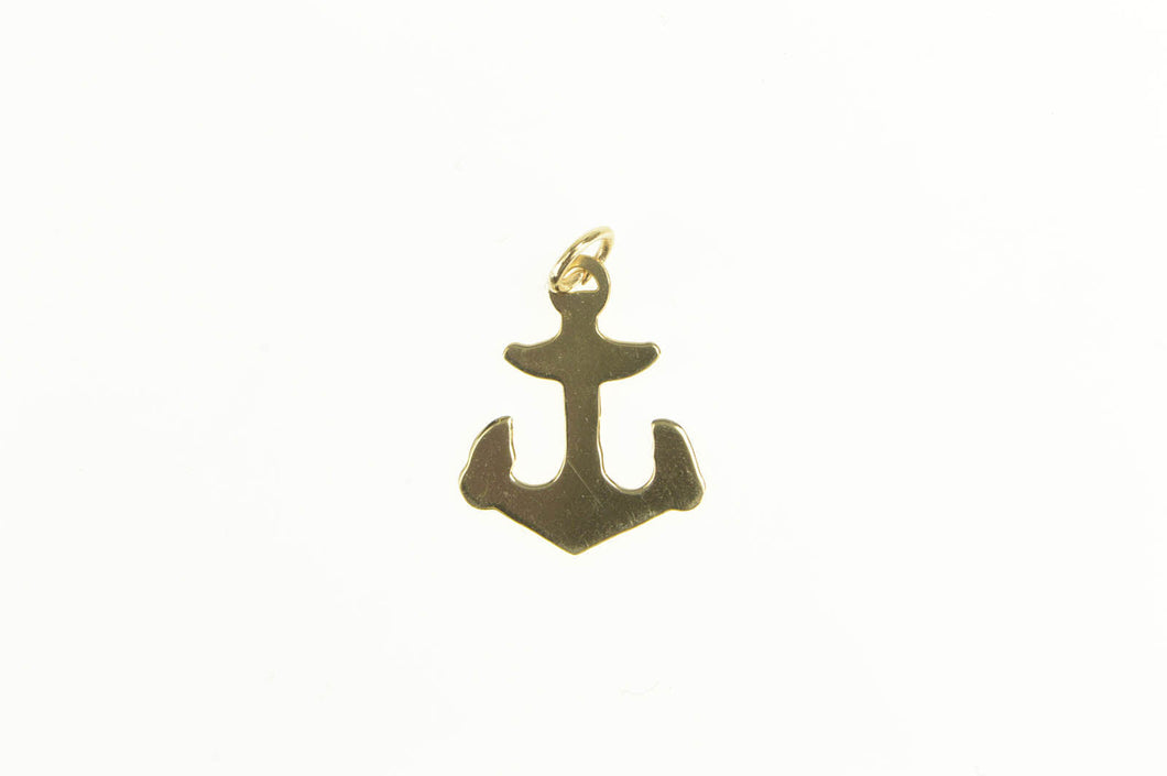 14K Mini Anchor Nautical Sailing Hope Symbol Charm/Pendant Yellow Gold