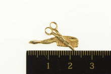 Load image into Gallery viewer, 14K Scissors Comb Hair Stylist Beautician Barber Charm/Pendant Yellow Gold
