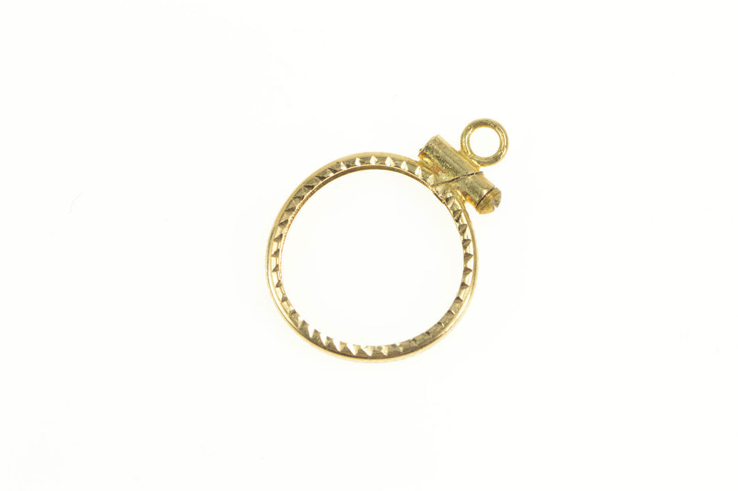 14K 1/20 oz. Gold Panda Coin Holder Bezel Charm/Pendant Yellow Gold