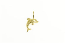Load image into Gallery viewer, 14K Mini Diamond Cut Jumping Dolphin Animal Charm/Pendant Yellow Gold