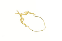 Load image into Gallery viewer, 14K Diamond Cut Ribbon Loop Charm Holder Pendant Yellow Gold