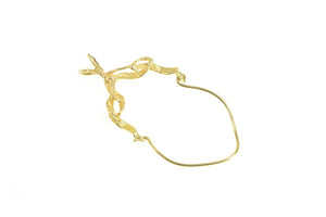 14K Diamond Cut Ribbon Loop Charm Holder Pendant Yellow Gold