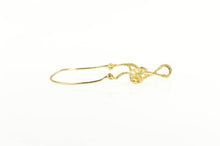 Load image into Gallery viewer, 14K Diamond Cut Ribbon Loop Charm Holder Pendant Yellow Gold