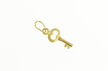 Load image into Gallery viewer, 14K Mini Skeleton Key Lock Protection Symbol Charm/Pendant Yellow Gold