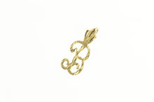 Load image into Gallery viewer, 14K B Cursive Name Letter Initial Monogram Charm/Pendant Yellow Gold