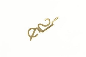 14K IS & Ampersand Symbol Letter Charm/Pendant Yellow Gold