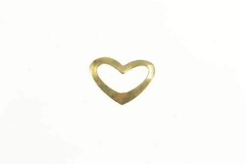 14K Curvy Simple Heart Love Symbol Charm/Pendant Yellow Gold