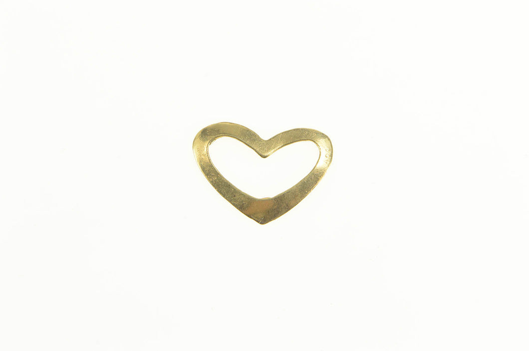 14K Curvy Simple Heart Love Symbol Charm/Pendant Yellow Gold