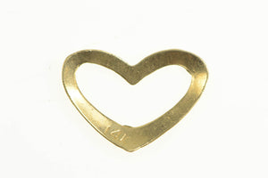 14K Curvy Simple Heart Love Symbol Charm/Pendant Yellow Gold