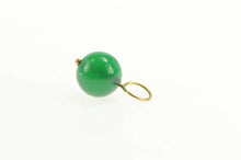 Load image into Gallery viewer, 14K Retro Green Chalcedony Sphere Ball Charm/Pendant Yellow Gold