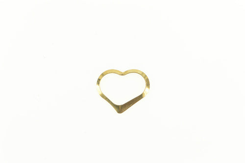14K Love Symbol Curvy Simple Heart Pendant Yellow Gold
