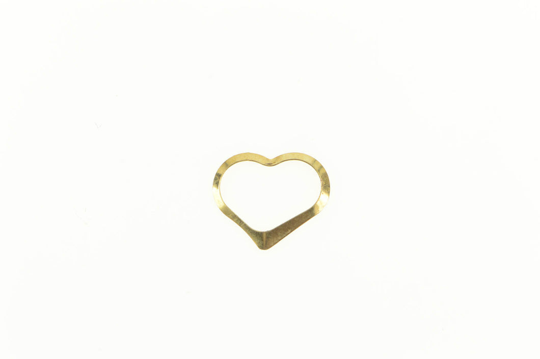 14K Love Symbol Curvy Simple Heart Pendant Yellow Gold