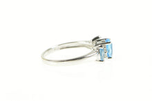 Load image into Gallery viewer, 14K Oval Blue Topaz Diamond Accent Statement Ring White Gold