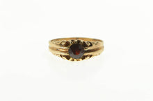 Load image into Gallery viewer, 14K Victorian Garnet Elaborate Scroll Men&#39;s Ring Yellow Gold