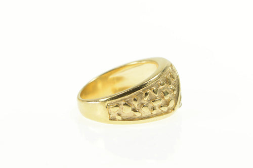 14K Textured Diamond Striped Graduated band Ring Yellow Gold