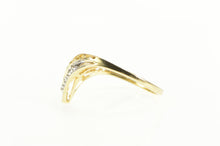 Load image into Gallery viewer, 14K Two Tone Diamond Filigree Chevron Band Ring Yellow Gold