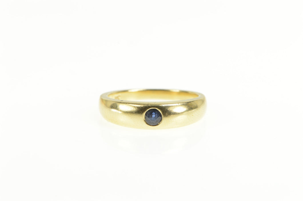 14K Graduated Sapphire Solitaire Inset Band Ring Yellow Gold
