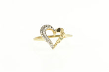Load image into Gallery viewer, 10K Diamond Curvy Heart Love Textured Nugget Ring Yellow Gold