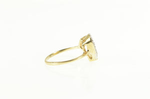 10K Diamond Curvy Heart Love Textured Nugget Ring Yellow Gold