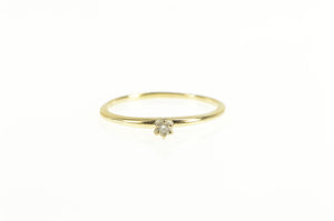 14K Classic Diamond Simple Solitaire Promise Ring Yellow Gold