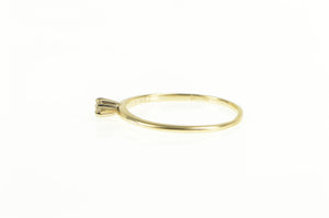 14K Classic Diamond Simple Solitaire Promise Ring Yellow Gold