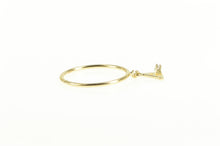 Load image into Gallery viewer, 14K Diamond A Dangle Charm Stackable Ring Yellow Gold