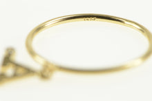 Load image into Gallery viewer, 14K Diamond A Dangle Charm Stackable Ring Yellow Gold
