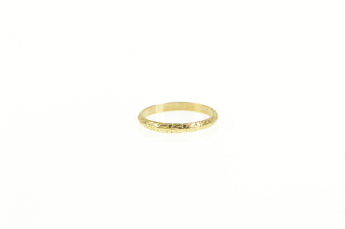 10K Victorian Vine Pattern Child's Baby Band Ring Yellow Gold