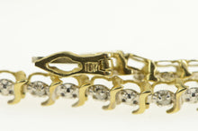 Load image into Gallery viewer, 10K Diamond Wavy Link Classic Tennis Bracelet 6.75&quot; Yellow Gold