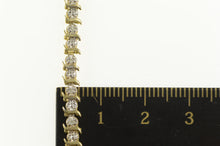 Load image into Gallery viewer, 10K Diamond Wavy Link Classic Tennis Bracelet 6.75&quot; Yellow Gold