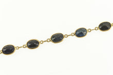 Load image into Gallery viewer, 14K Oval Natural Sapphire Classic Tennis Bracelet 7&quot; Yellow Gold