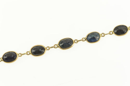 14K Oval Natural Sapphire Classic Tennis Bracelet 7