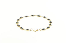 Load image into Gallery viewer, 14K Oval Natural Sapphire Classic Tennis Bracelet 7&quot; Yellow Gold