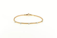Load image into Gallery viewer, 14K 0.40 Ctw Diamond Woven Pattern Bangle Bracelet 6.75&quot; Rose Gold
