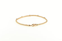 Load image into Gallery viewer, 14K 0.40 Ctw Diamond Woven Pattern Bangle Bracelet 6.75&quot; Rose Gold